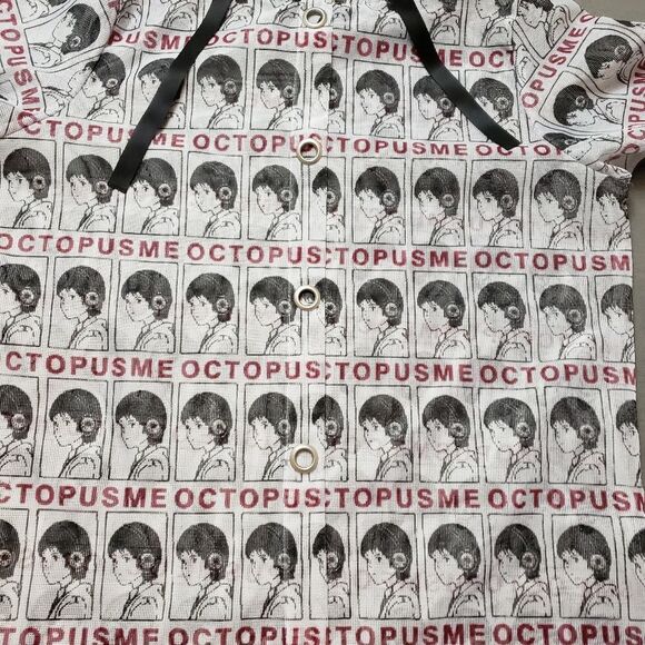 Octopus me anime weird mesh short sleeve hooded shirt. - Picture 2 of 15